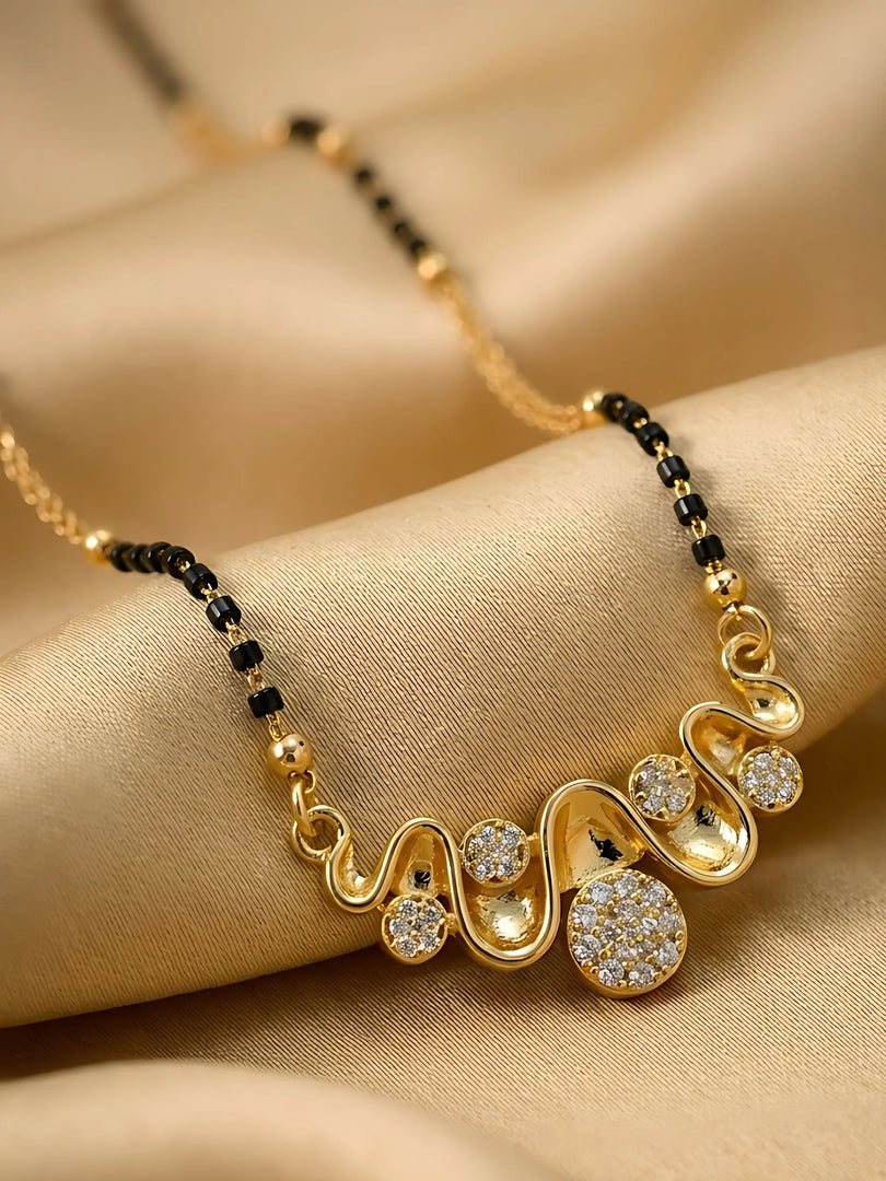 Crystal Swirl Drop Mangalsutra