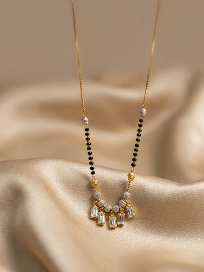 Golden Baguette Fringe Mangalsutra