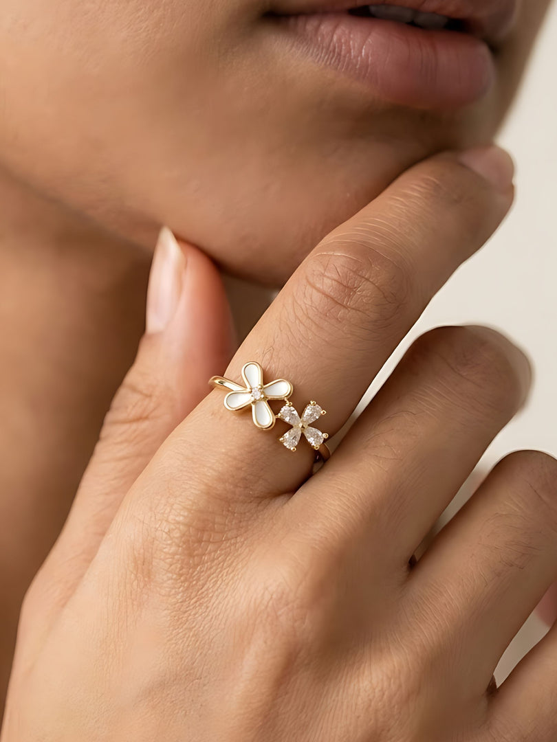 Golden Blossom Duo Ring