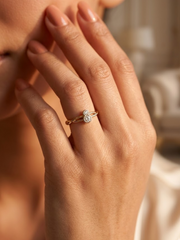 Duo Bezel Crystal Crossover Ring