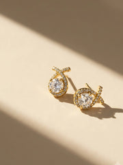 Twinkle Halo Stud Earrings