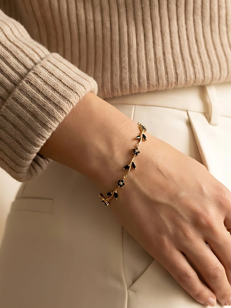 Midnight Blossom Vine Bracelet