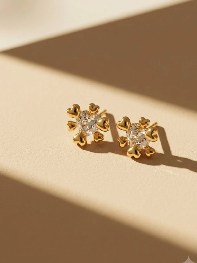 Heart Bloom Stud Earrings