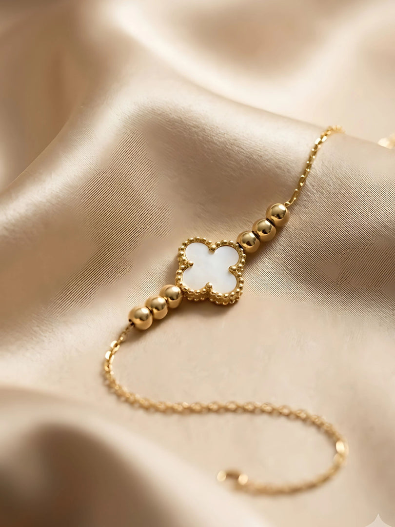 Pearl Clover Charm Bracelet