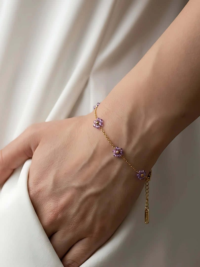 Lavender Blossom Station Bracelet