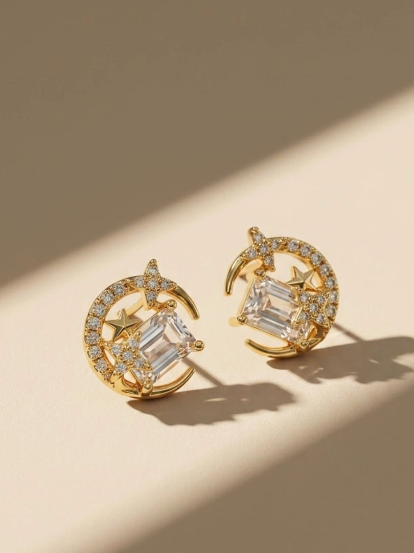 Celestial Moonlight Stud Earrings