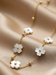 Daisy Pearl Station Necklace