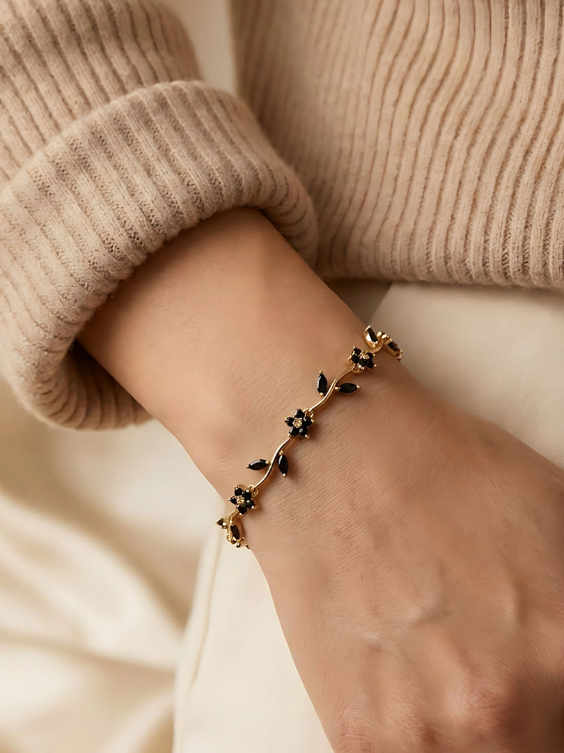 Midnight Blossom Vine Bracelet