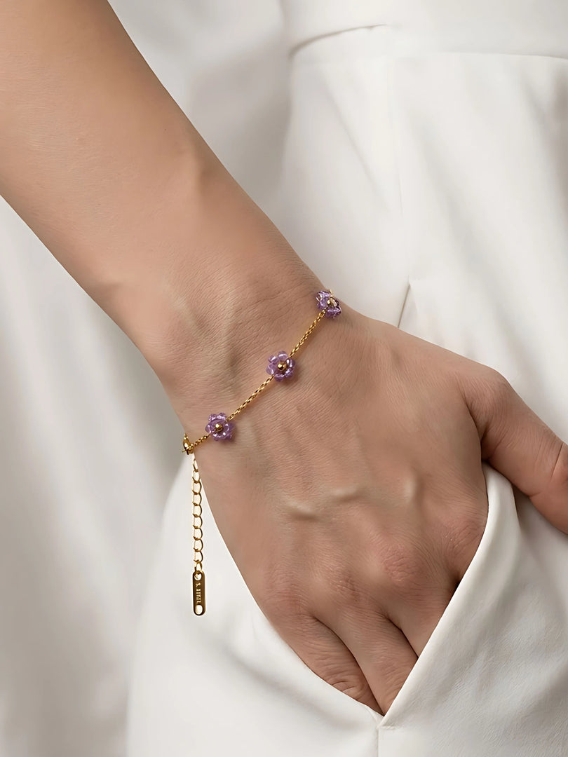Lavender Blossom Station Bracelet