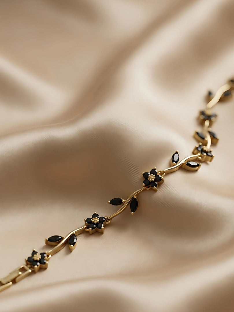 Midnight Blossom Vine Bracelet