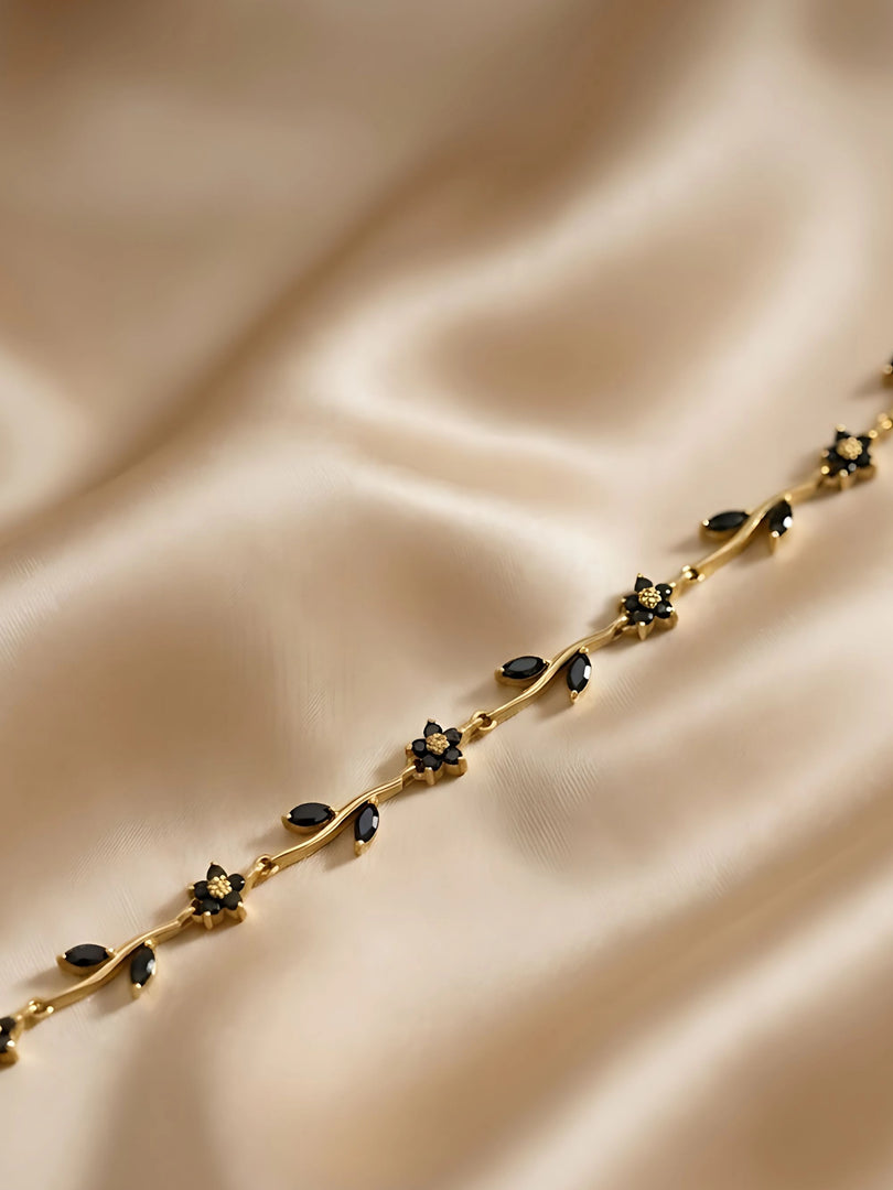 Midnight Blossom Vine Bracelet