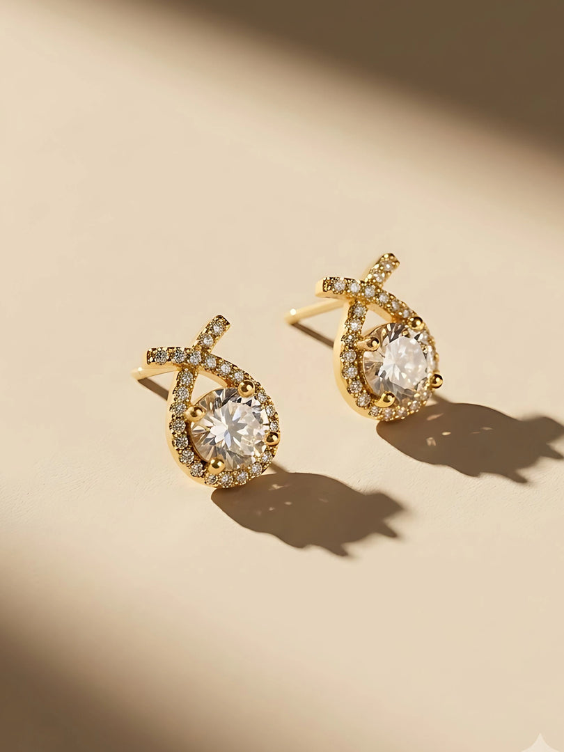 Twinkle Halo Stud Earrings
