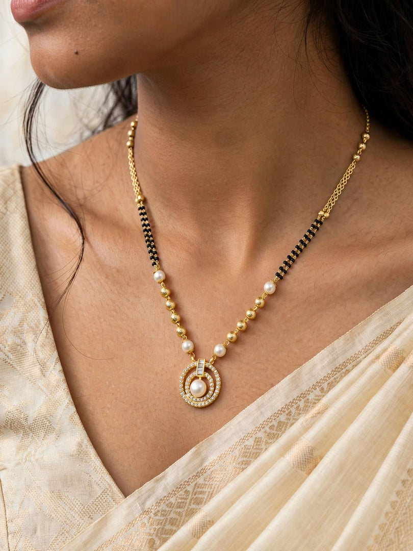 Pearl Halo Mangalsutra Necklace