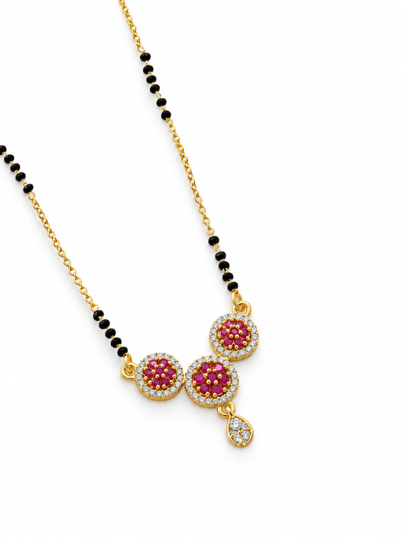 Ruby Blossom Mangalsutra Necklace