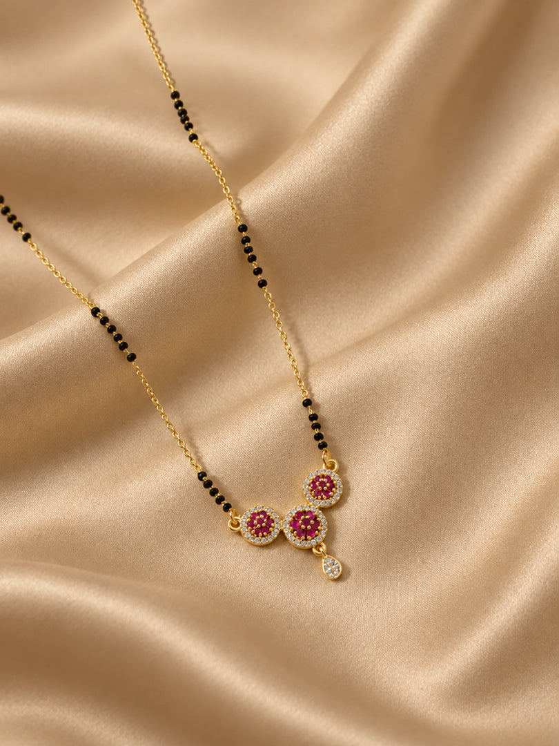 Ruby Blossom Mangalsutra Necklace