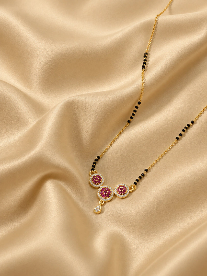 Ruby Blossom Mangalsutra Necklace