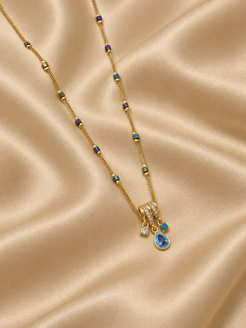 Azure Teardrop Mangalsutra Necklace