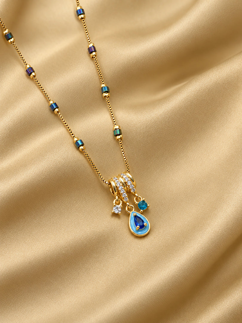 Azure Teardrop Mangalsutra Necklace