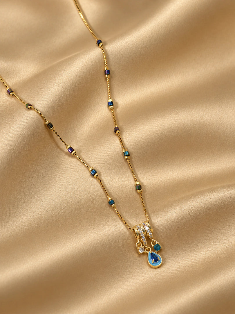 Azure Teardrop Mangalsutra Necklace