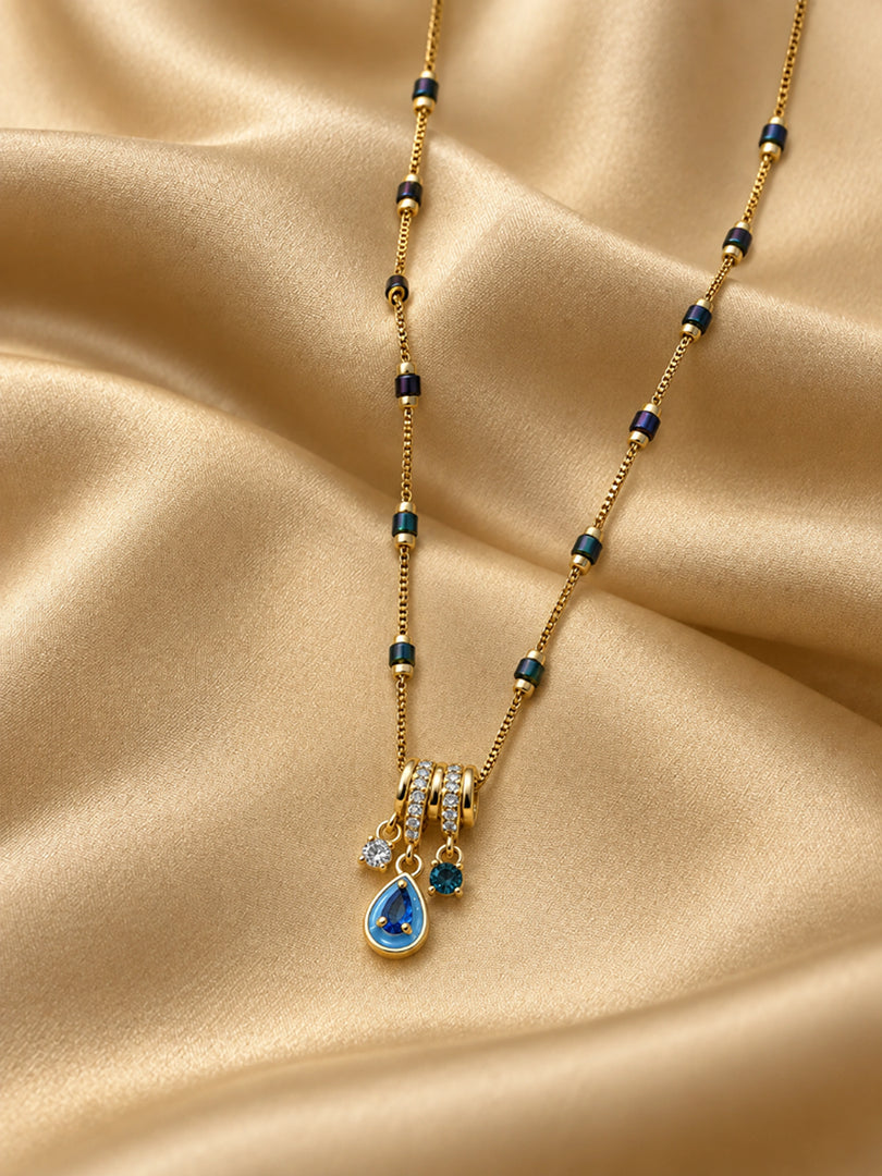 Azure Teardrop Mangalsutra Necklace