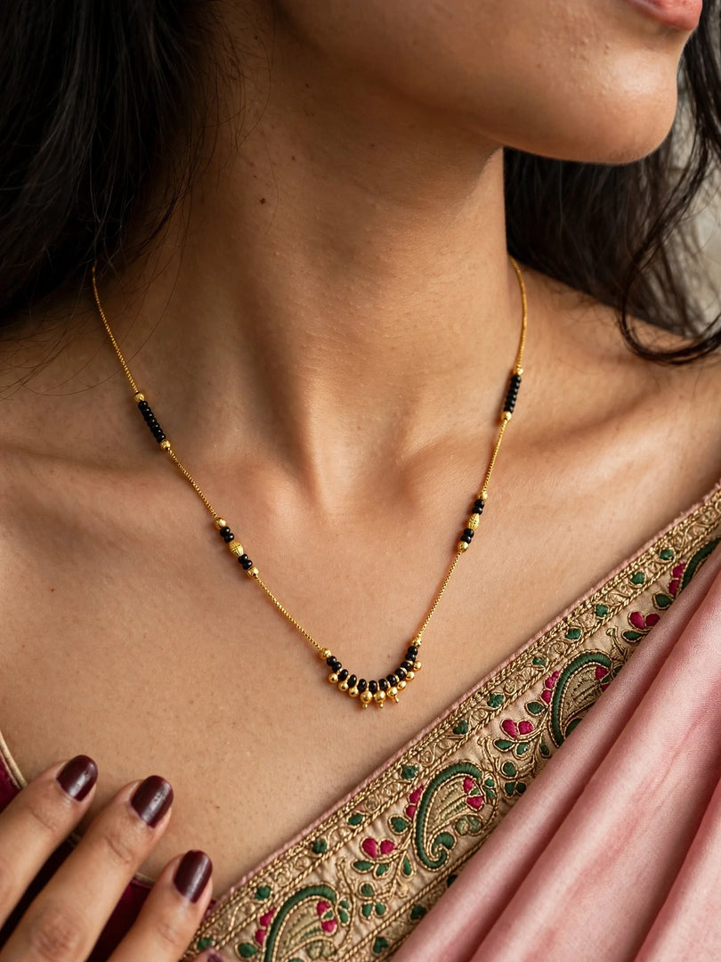 Golden Bead Mangalsutra Necklace