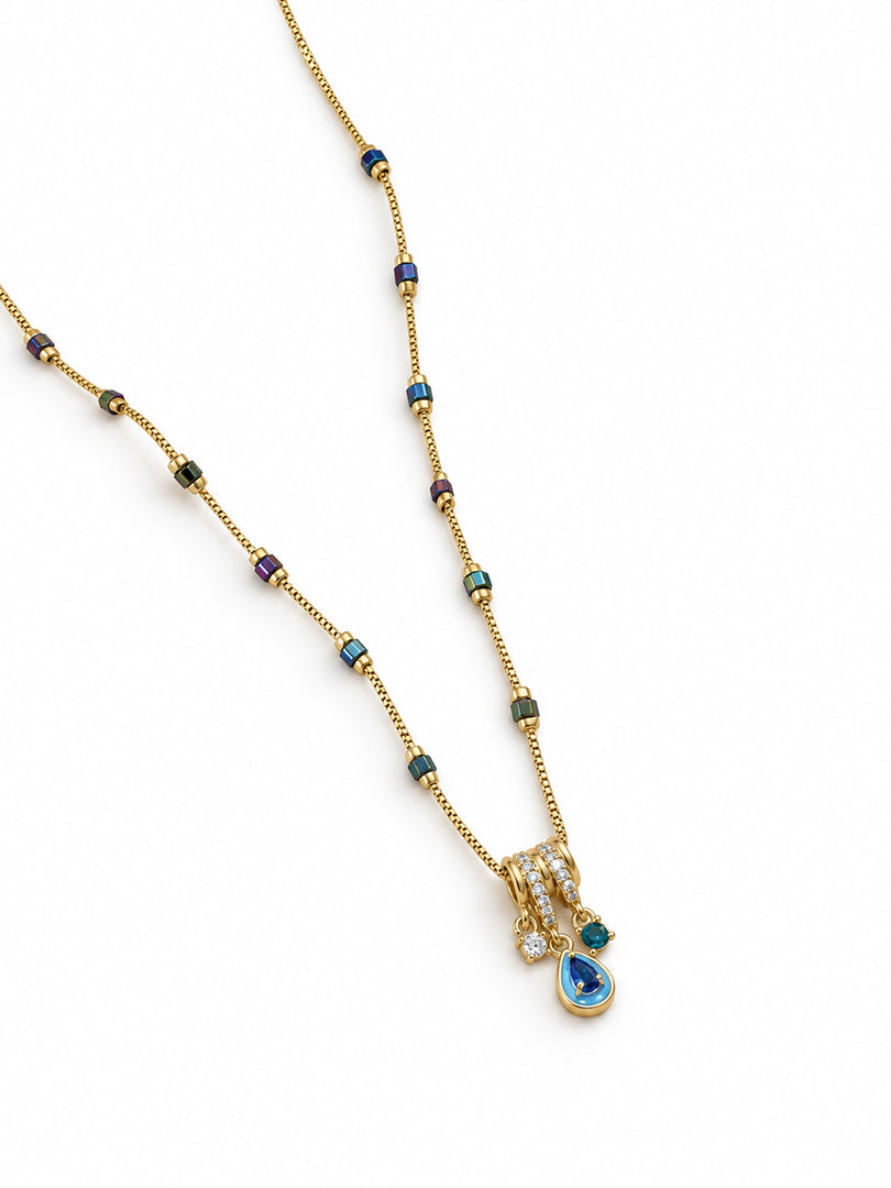 Azure Teardrop Mangalsutra Necklace