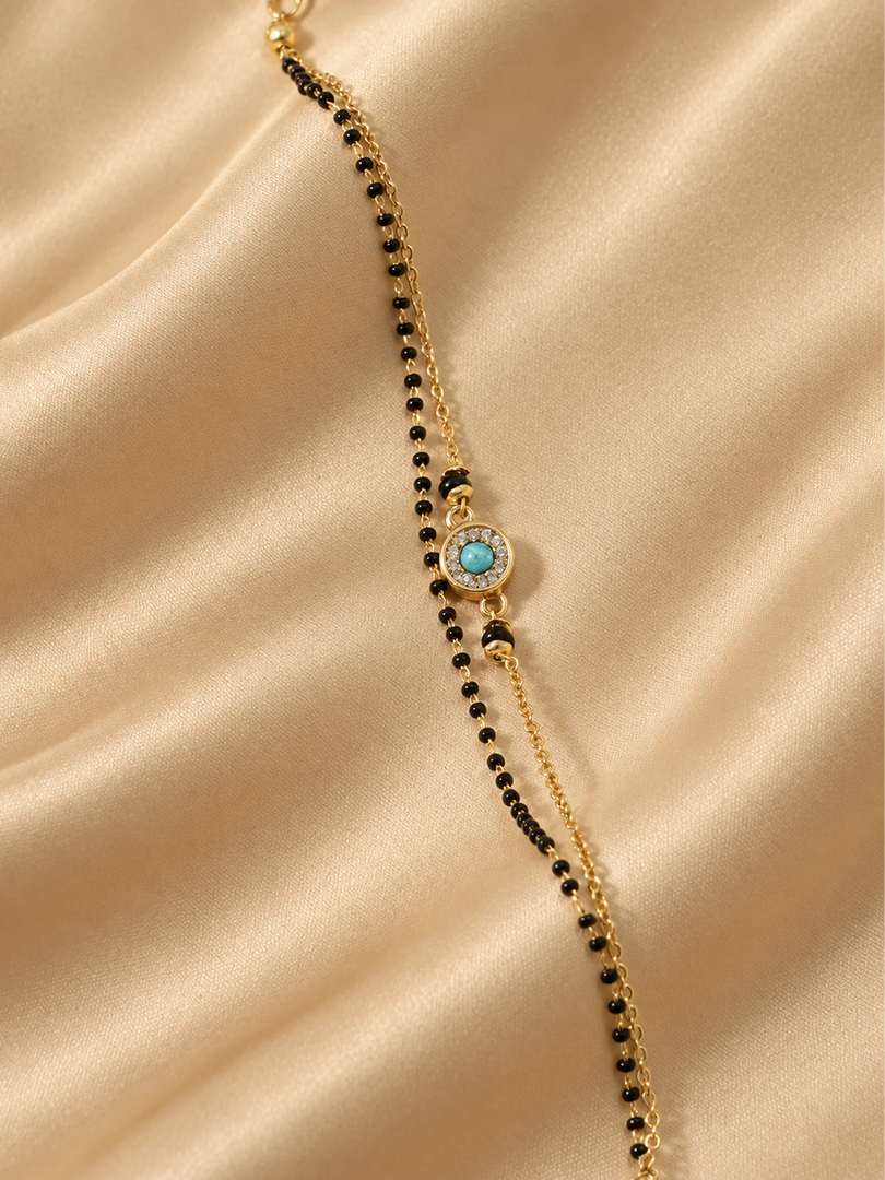 Aqua Halo Mangalsutra Bracelet