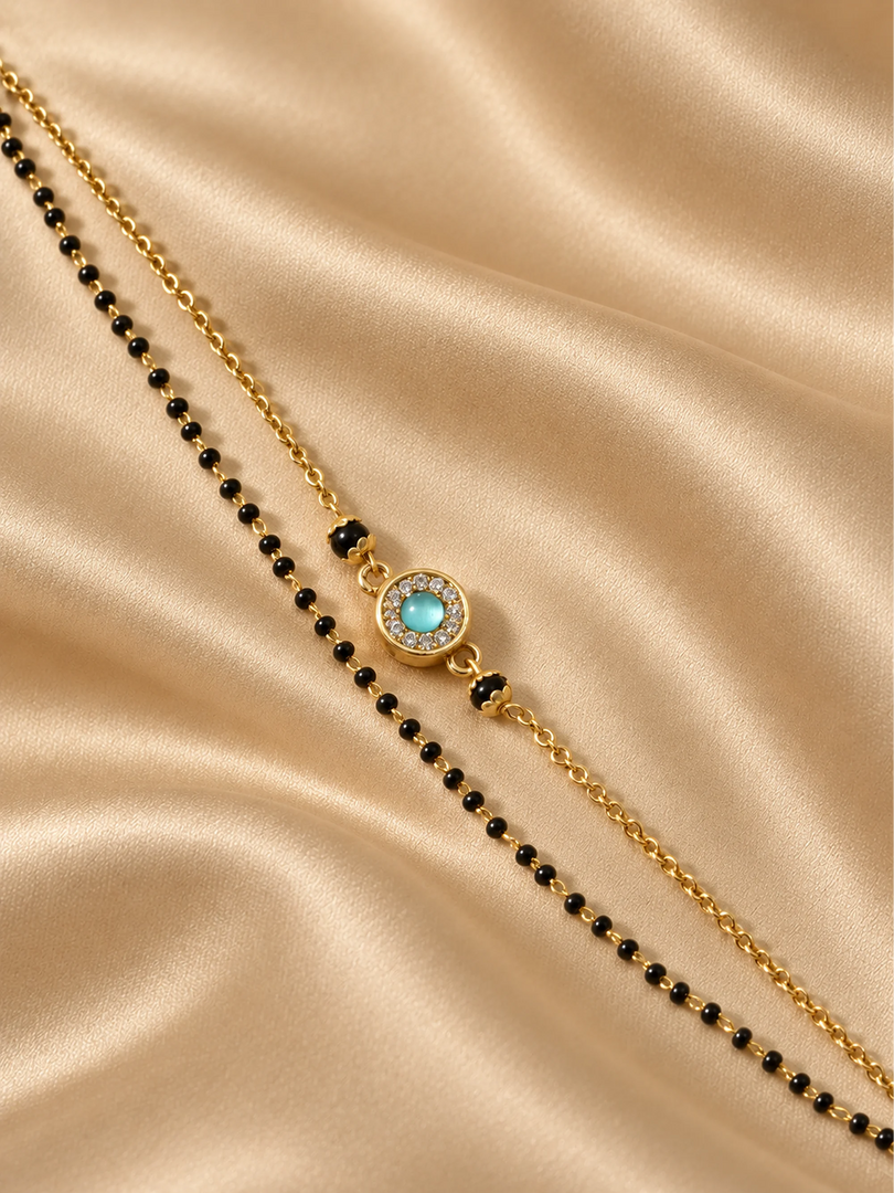 Aqua Halo Mangalsutra Bracelet