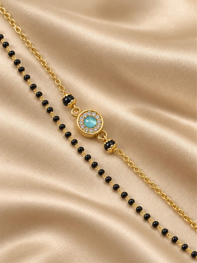 Aqua Halo Mangalsutra Bracelet