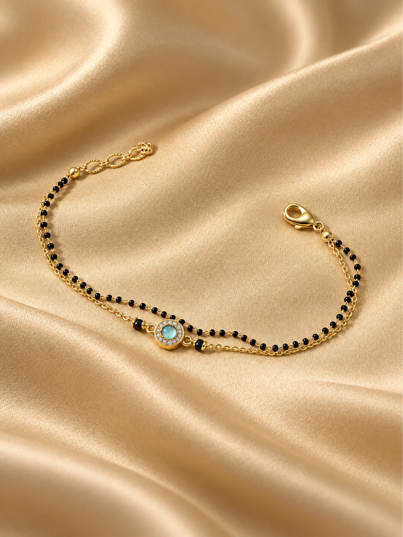 Aqua Halo Mangalsutra Bracelet