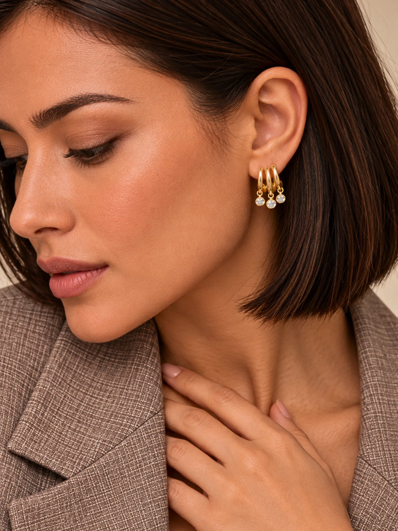 Aura Triple Hoop Earrings