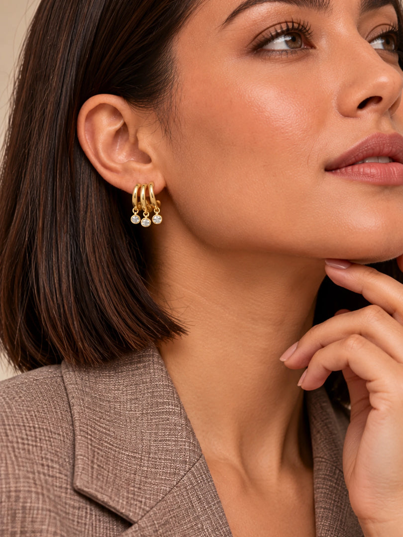 Aura Triple Hoop Earrings