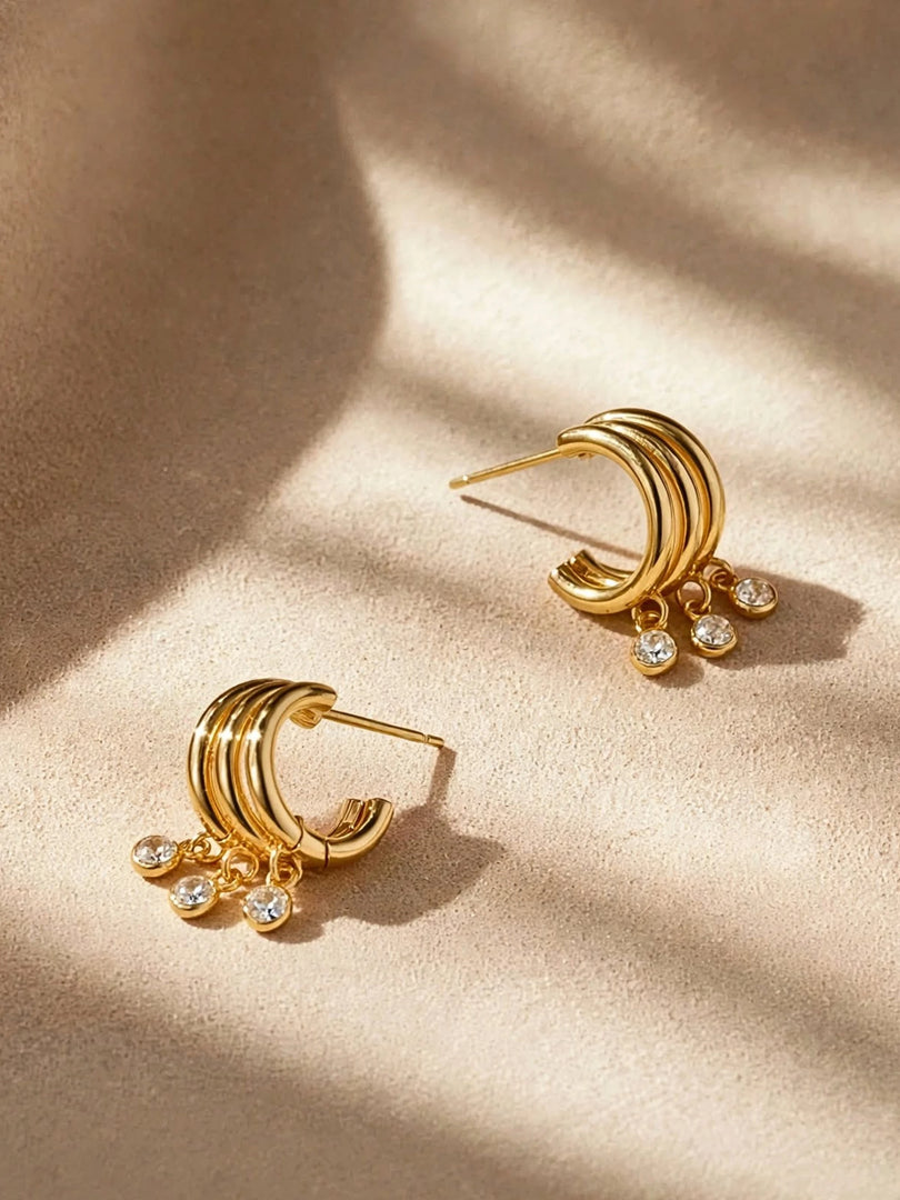 Aura Triple Hoop Earrings