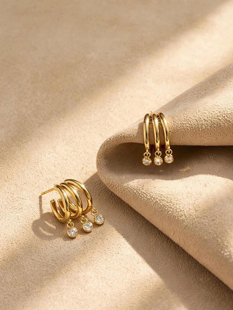 Aura Triple Hoop Earrings