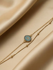 Azure Evil Eye Layered Bracelet