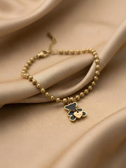 Black Bear Love Charm Bead Bracelet
