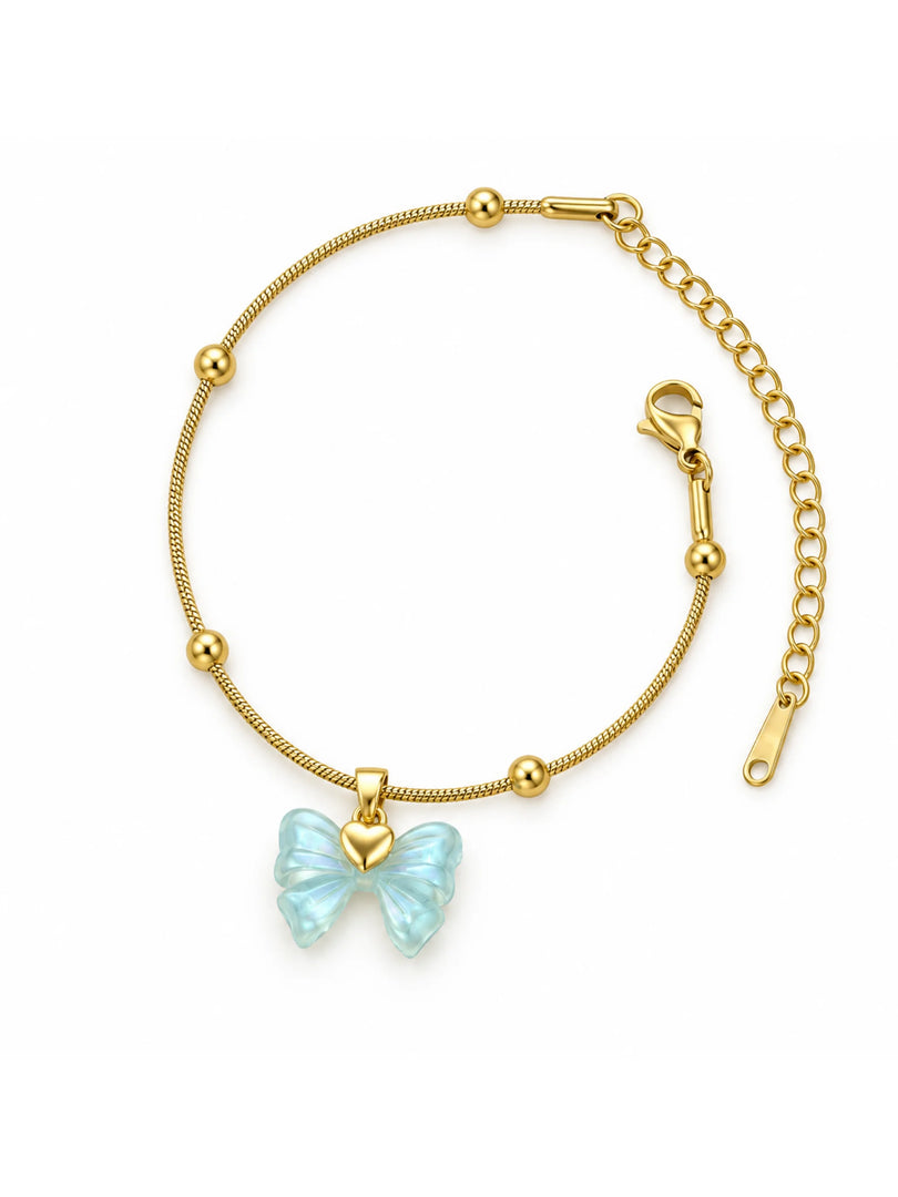 Blue Butterfly Snake Chain Bracelet