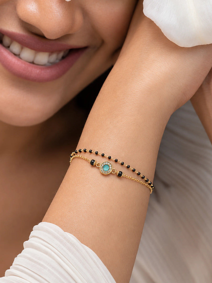 Aqua Halo Mangalsutra Bracelet
