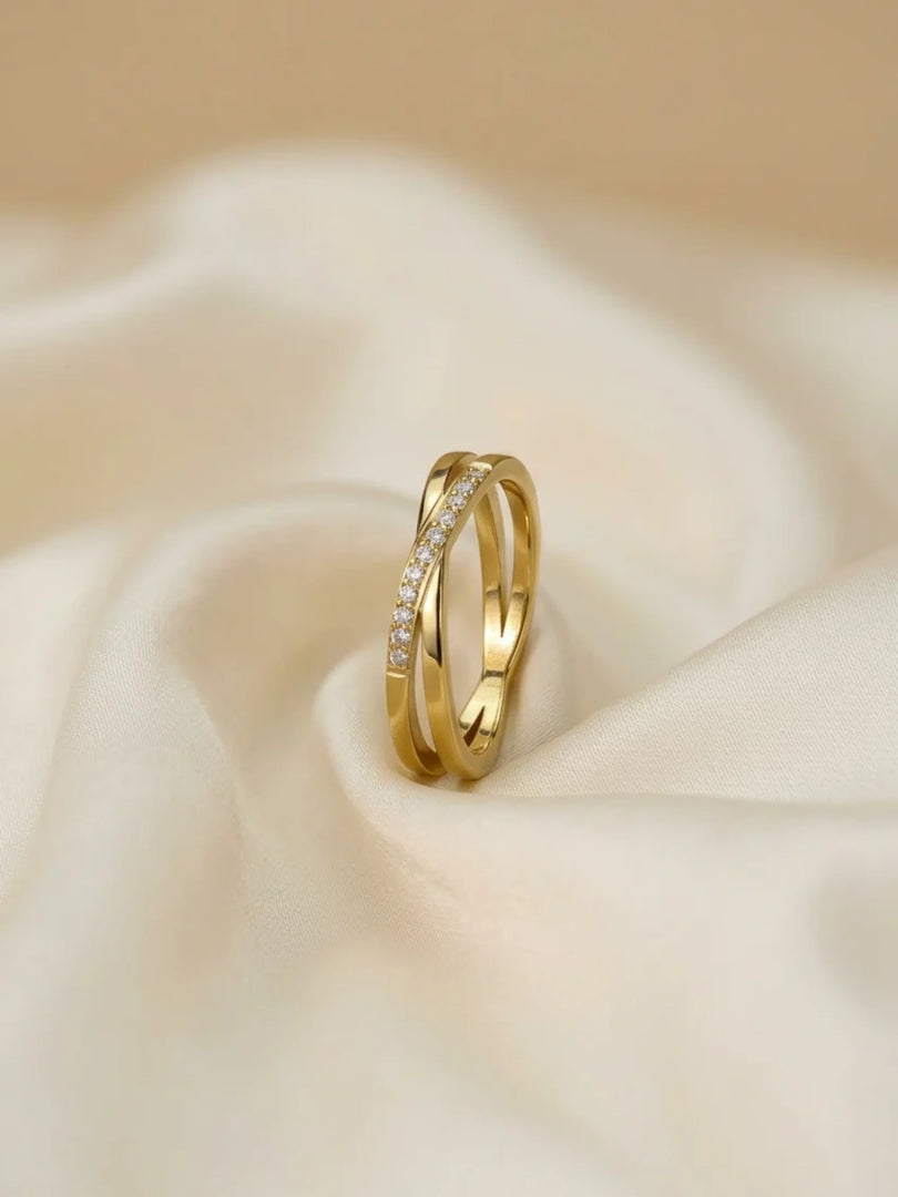 Celeste Cross-Over Ring