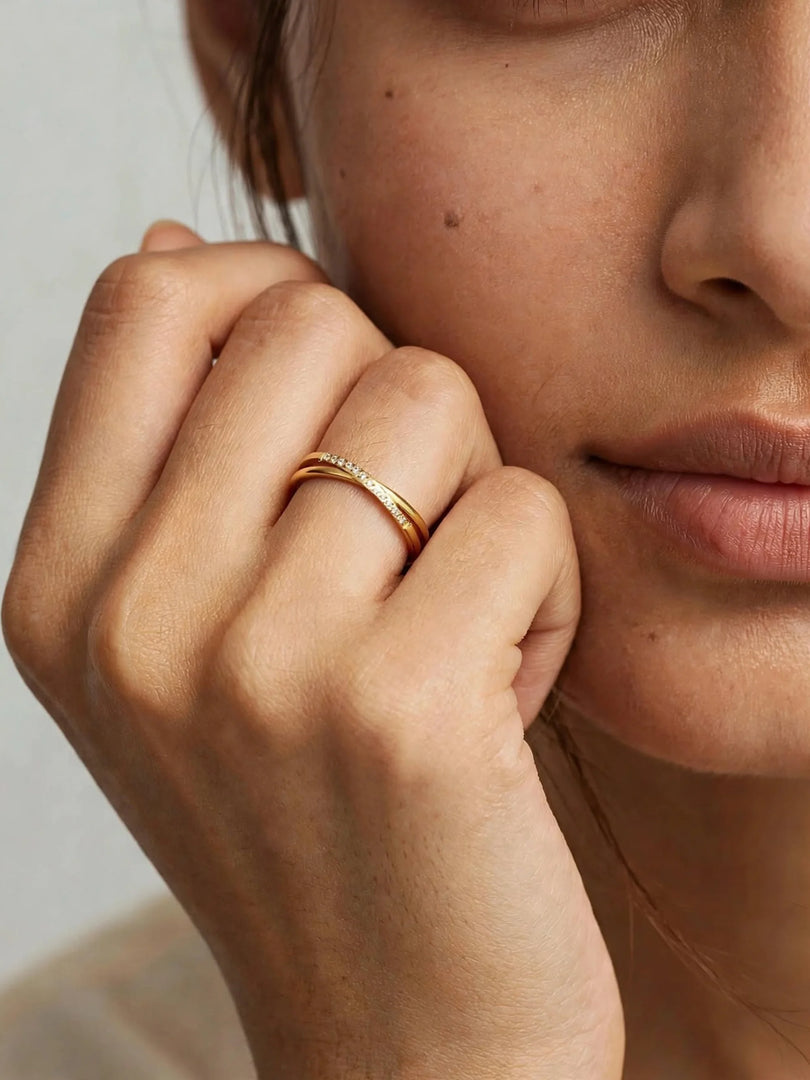 Celeste Cross-Over Ring