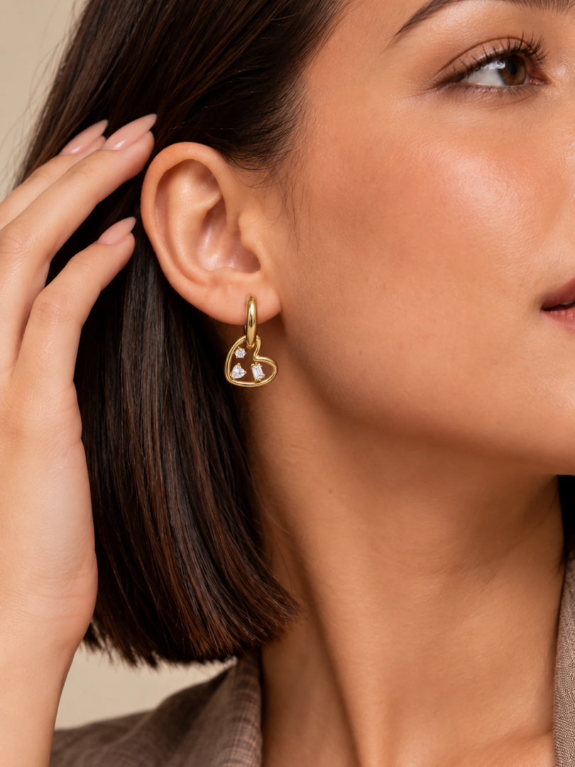 Heart Huggie Earrings