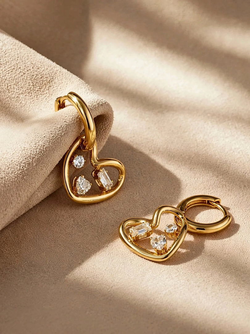 Heart Huggie Earrings