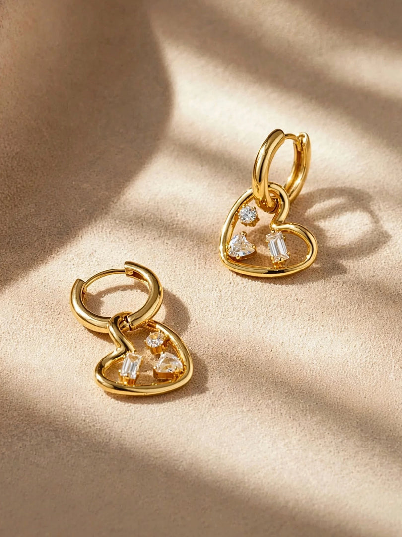 Heart Huggie Earrings