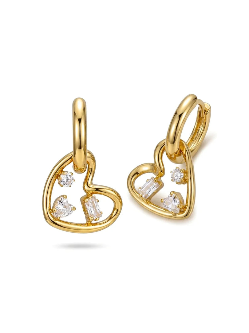 Heart Huggie Earrings