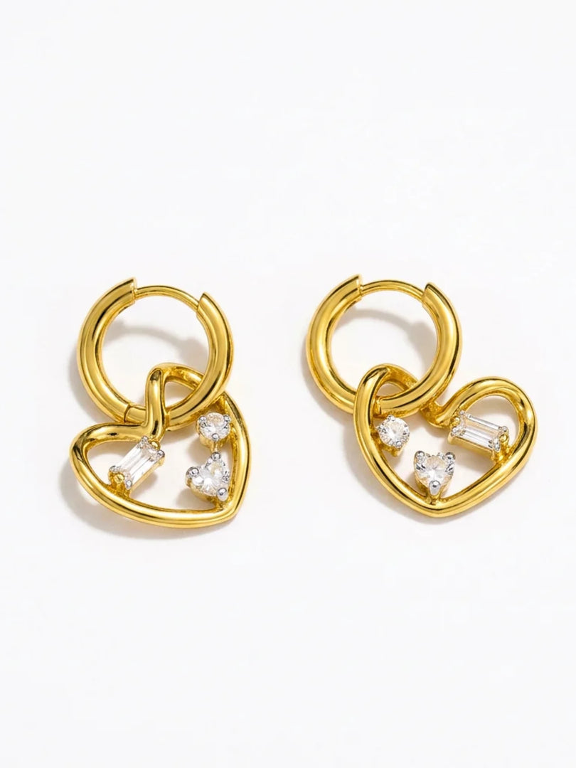 Heart Huggie Earrings