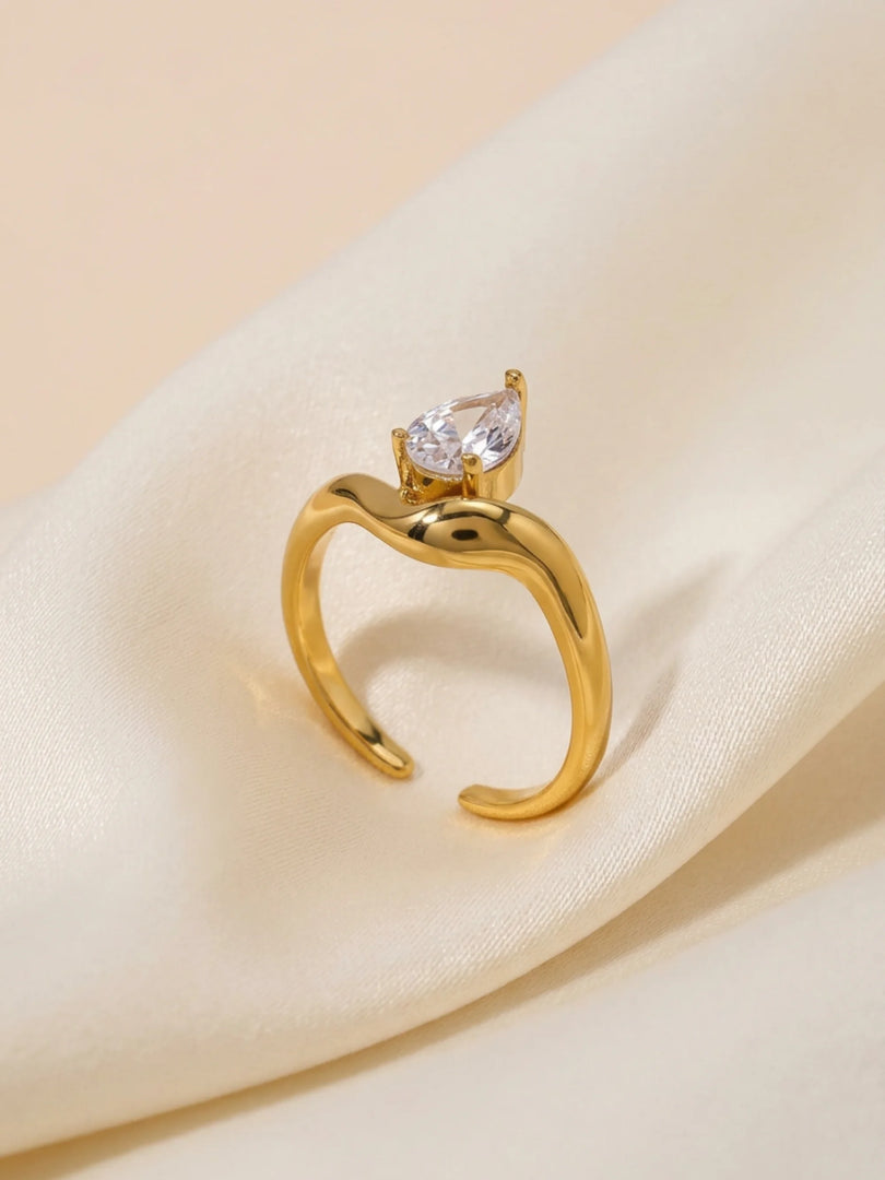 Celeste Pear Solitaire Ring