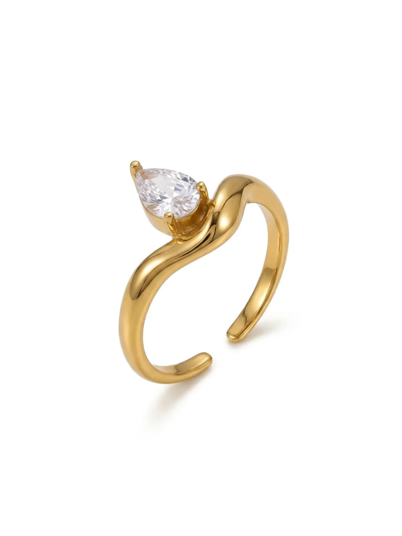 Celeste Pear Solitaire Ring