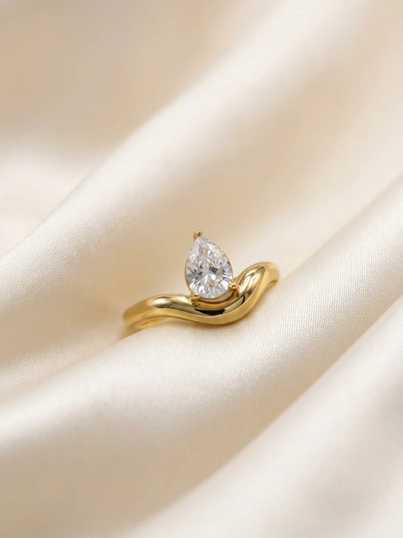 Celeste Pear Solitaire Ring