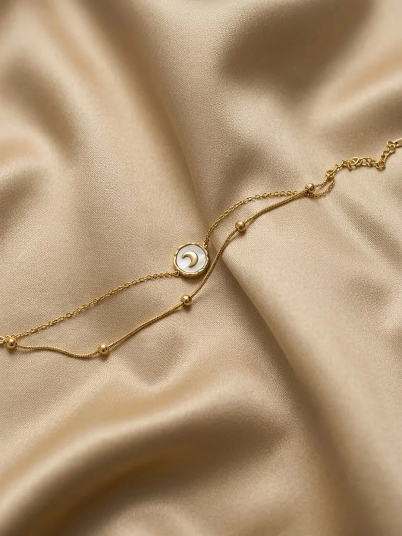 Half Moon Enamel Layered Bracelet