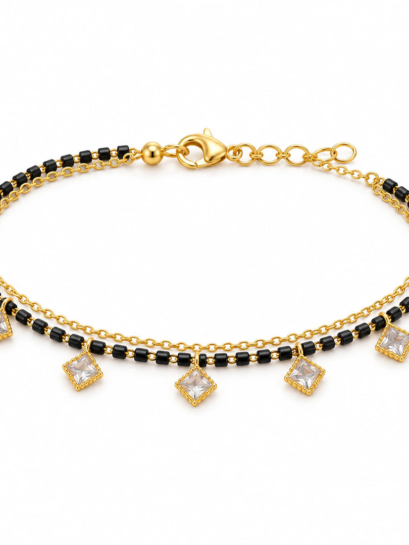 Diamond Charm Mangalsutra Bracelet
